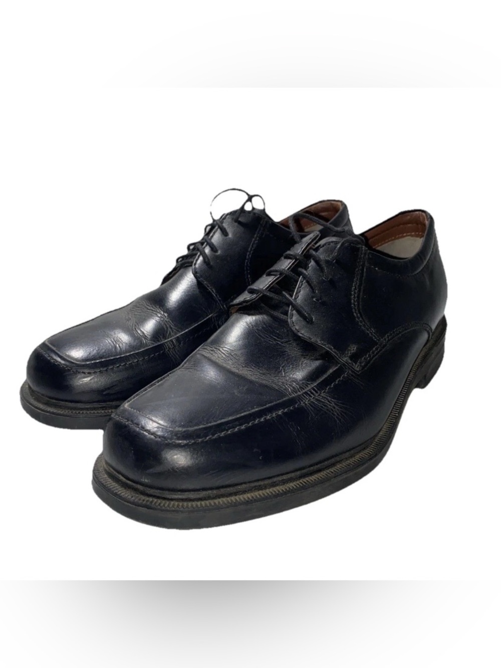 GOOD Mens George Black Leather Size 8 Dress Shoe